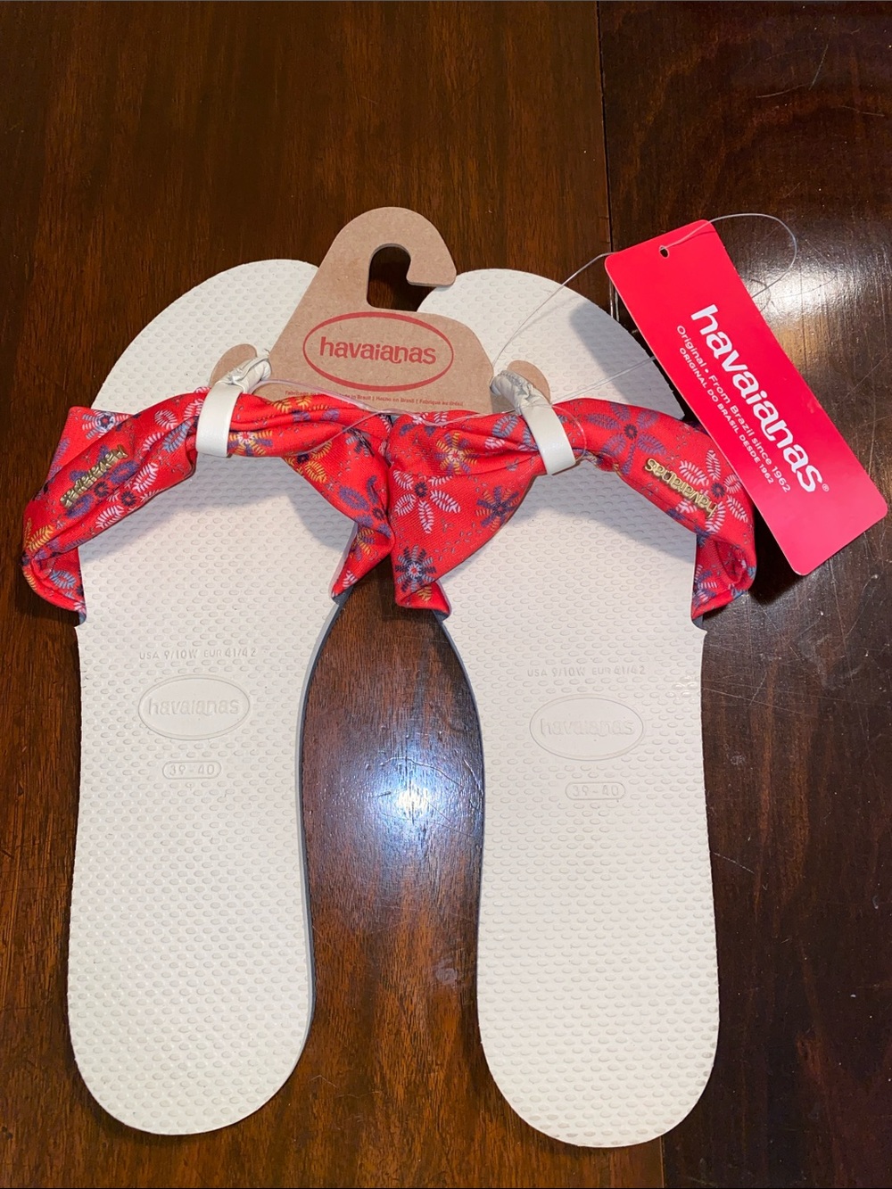 🌿NWT Havaianas Saint St Tropez Flip Flop Sandals 39/40 Red